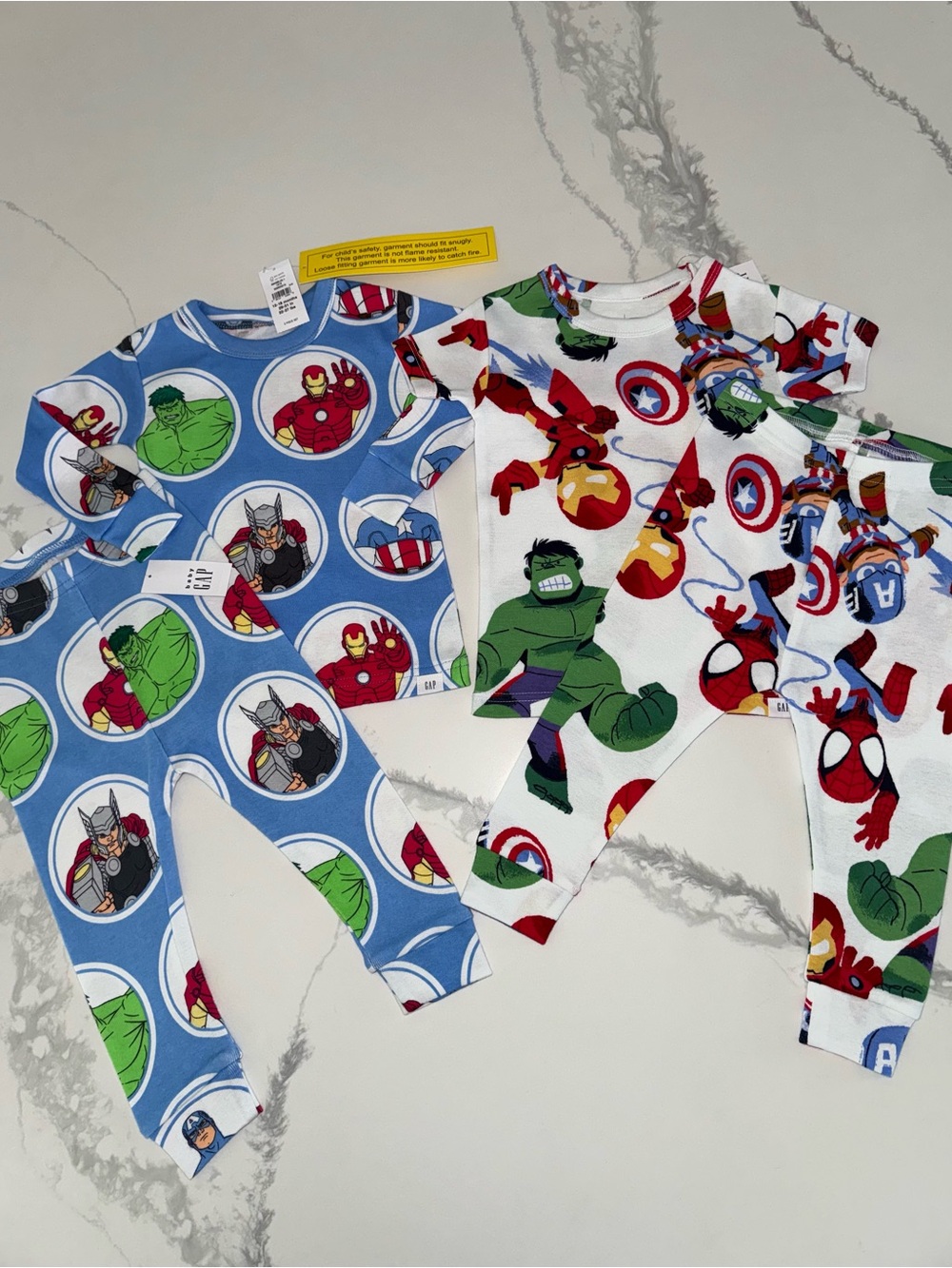 GAP Baby Marvel Superhero Avengers Pajama Bundle 12-18M PJ Sets